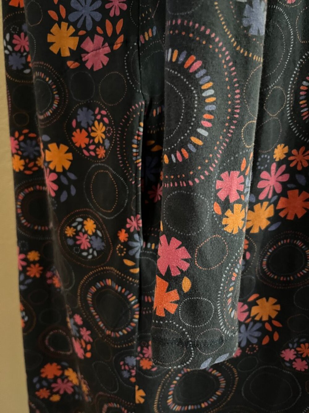 GUDRUN SJODEN KNIT COTTAGECORE LAGENLOOK LONG SLEEVE FLORAL MIDI DRESS - EUC- XL - Picture 7 of 12